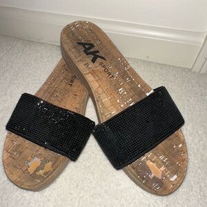 Anne Klein Black Slide Sandals